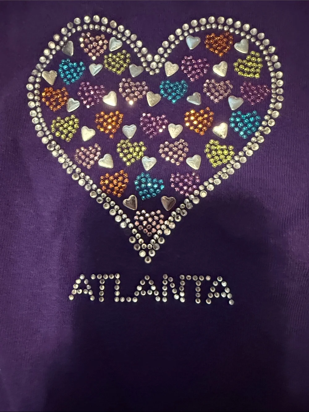 Kids Purple Atlanta Heart Graphic Tee